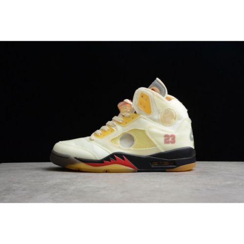 Off-White Air Jordan 5 Sail Fire Red DH8565-100