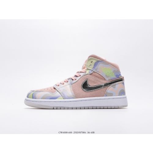 Air Jordan 1 Mid Top Classic Retro Culture Casual Sports Basketball Shoes CW6008-600