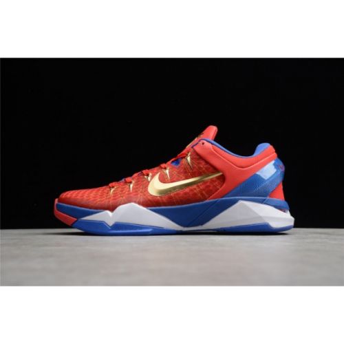 NIKE ZOOM KOBE VII RLX RED BLUE METALLIC GOLD 488371-406