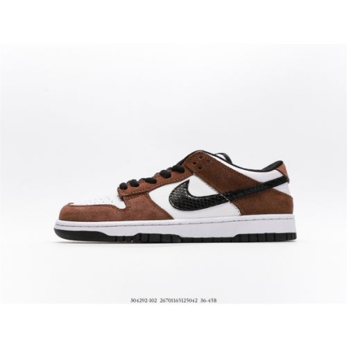 Nike SB Dunk Low White Black Trail End Brown 304292-102