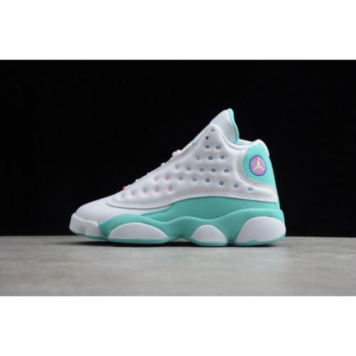 Air Jordan 13 Retro White Soar Green Pink (GS) 439358-100