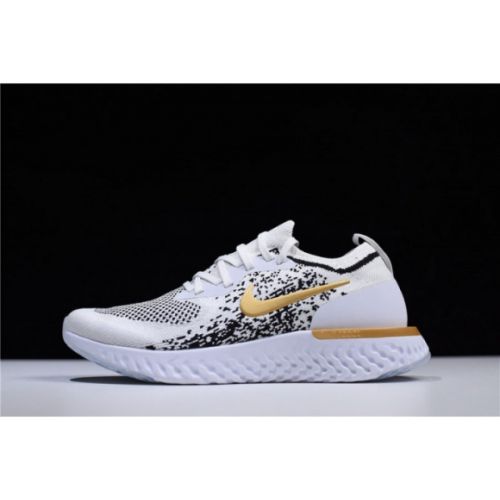 Mens Nike Epic React Flyknit White/Black-Gold AQ0067-071