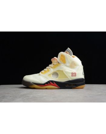 Off-White Air Jordan 5 Sail Fire Red DH8565-100