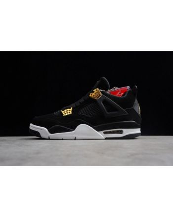 Air Jordan 4 Royalty Black/Metallic Gold-White mens 308497-032