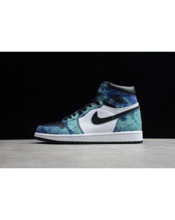 Air Jordan 1 Tie-Dye white black aurora green CD0461-100