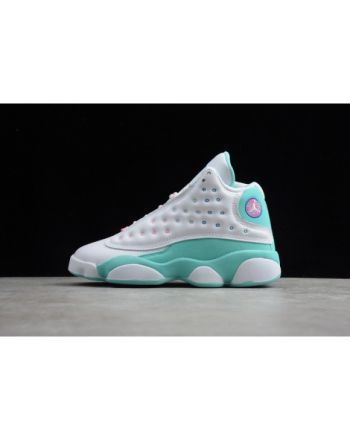 Air Jordan 13 Retro White Soar Green Pink (GS) 439358-100