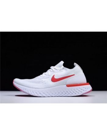 nike epic react flyknit white red AQ0067 800