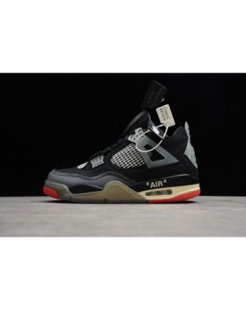 Off-White x Air Jordan 4 Bred Black/Red CV9388-001